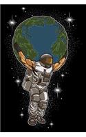 Astronaut Lifts The Globe: Graph Paper 5x5 Notebook for people who love the far reaches of the galaxy