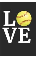 Softball Training Journal - Gift for Softball Player - Love Softball Notebook - Softball Diary