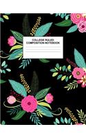 College Ruled Composition Notebook: Cute Blank Lined Journal to Write In with White Paper Rule Pages for School Subject and Writing Pad: Design Code A4 7593