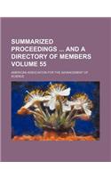 Summarized Proceedings and a Directory of Members Volume 55: (English)