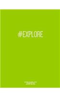 Notebook for Cornell Notes, 120 Numbered Pages, #EXPLORE, Lime Cover