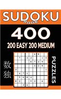 Sudoku Book 400 Puzzles, 200 Easy and 200 Medium
