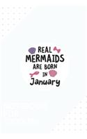 Notebook for Toddlers: Dotted Journal with Mermaids are born in January Design - Cool Gift for a friend or family who loves mermaid presents! - 6x9" - 180 White dotted pag