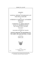 Hearing on National Defense Authorization Act for fiscal year 2008 and oversight of previously authorized programs