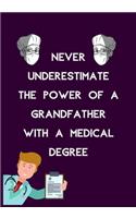 Never Underestimate the Power of a Grandfather with a Medical Degree: Patient's Medical Record Your Personal Treatment History Tracking, Journal Notes Organizer, Perfect sized (7x10)