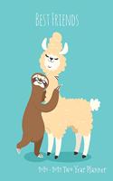 2020-2021 Two Year Planner: Best Friends Llama and Sloth Besties Cover on a Weekly Monthly Planner Organizer. Perfect 2 Year Motivational Planner, Agenda, Schedule with Vision 