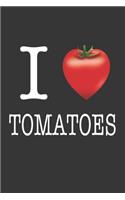 I Heart Tomatoes Notebook: Lined Journal, 120 Pages, 6 x 9, Affordable Gift Journal Matte Finish