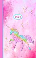 2020 Planner - Pink Rainbow Glitter Unicorn: Daily - Weekly - Monthly - Annual Organizer Scheduler with Contacts & Passwords & Birthdays(2020 2020 Weekly Planner Organizer Diary Journal)