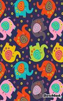 Sketchbook: Cute Colorful Elephant Sketchbook - 110 Pages (8.5"x11") Large Blank Sketchbook for Drawing, Doodling & Writing, Cute Sketch Book for Kids - Gift Fo