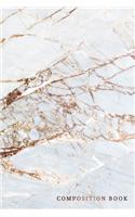 Composition Book: Marble + Gold Quad Ruled 4 X 4 (.25