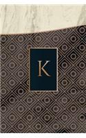 Monogram K Notebook: Blank Journal Diary Memoir Log Logue