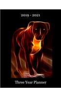 2019 - 2021 Three Year Planner: American Pit Bull Terrier Cover - Includes Major U.S. Holidays and Sporting Events