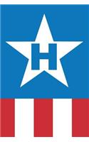 H: Superhero Comic Book Monogram Initial Letter H Notebook Journal