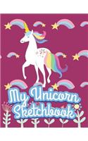 My Unicorn Sketchbook: Blank Unlined Doodle Book V43