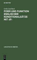 Form Und Funktion Englischer Konditionalsätze Mit >If: Eine Konversationslogische Und Sprechakttheoretische Analyse