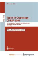 Topics in Cryptology -- CT-Rsa 2003