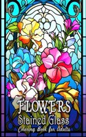 Flowers Stained Glass Coloring Book for Adults