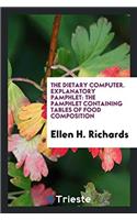 Dietary Computer. Explanatory Pamphlet