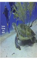 Scuba Diving Log Book: Curious sea turtle diver's book. 6 x 9 with prompted pages for ease of use. All your scuba diving notes can go in here. Great diver's gift.