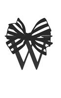 W: Monogram Initial W Notebook for Women and Girls-Black and White Striped Bow-120 Pages 8.5 X 11