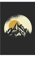 Mountain Camp Silhouette: Hiking Notebook, Dotted Bullet (6 x 9 - 120 pages) Sports Themed Notebook for Daily Journal, Diary, and Gift
