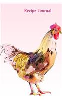 Recipe Journal: Watercolor Rooster Cooking Journal, Lined and Numbered Blank Cookbook 6 x 9, 180 Pages (Recipe Journals)(Cooking Journals)