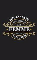 Ne Jamais Sous-estimer Une Femme Née En Janvier: Anniversaire Mois De Janvier Cadeau Original