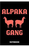 Alpaka Gang Notebook: 100 Lined Pages - 6X9 Inches - Sketchbook - Diary - Journal - For Men And Women - Christmas Or Birthday Gift For Him And Her - Funny Gift Idea - For