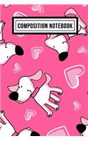 Puppy Wide Ruled Composition Notebook