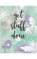 Get Stuff Done 2020 Planner: Dated Weekly Planner With To Do Notes & Inspirational Quotes - Emerald And Purple(3 Motivational Marble Calendar Planners)