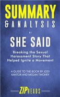 Summary & Analysis of She Said