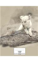 Cornell Notes XL Notebook: 8.5x11, 250 page, Extra Large Cornell Notebook: White Tiger Cub Cover