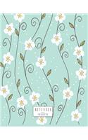 Notebook: Cherry Blossom on Green Cover and Dot Graph Line Sketch Pages, Extra Large (8.5 X 11) Inches, 110 Pages, White Paper, Sketch, Draw and Paint