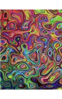 Composition Notebook Wide Ruled Lined Paper 8.5" x 11", 200 Pages: Neon Swirl