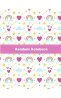 Rainbow Notebook: Cute Unicorn Journal Book Ruled Lined Page For Kids Teen Girl Women Princess Great For Writing Colorful Diary Record Note Pad Kawaii Sweet Pink Clou(2 Rainbow Notebook)