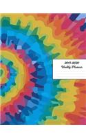 2019 - 2020 Weekly Planner: Glossy Pink Blue Purple Spiral Tie Dye Cover January 2019 - December 2019 Plan Weeks, Set Goals & Get Things Done Datebook Calendar Schedule