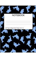 Notebook: Dolphins Swimming Everywhere Journal 150 College Ruled Pages 8.5 X 11