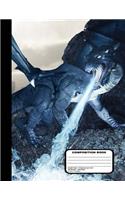 Dragon with Dragon Slayer Composition Notebook Graph Paper 200 Pages / 100 Sheets, 8-1/2" x 11"