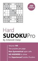 Hard Sudoku Pro: Book for Experienced Puzzlers (200 puzzles) Vol. 100