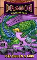 Dragon Coloring Book for Adults and Kids: Mythical Fantasy Creatures, Castles, Knights, and Princesses Illustrations to Color