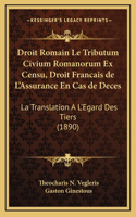 Droit Romain Le Tributum Civium Romanorum Ex Censu, Droit Francais de L'Assurance En Cas de Deces