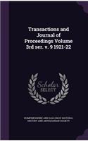 Transactions and Journal of Proceedings Volume 3rd Ser. V. 9 1921-22