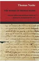 Works of Thomas Nashe - Edited from the Original Texts by Ronald B. McKerrow Vol. III.