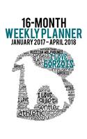 2017-2018 Weekly Planner - Wordcloud Borzois: Daily Diary Monthly Yearly Calendar