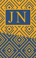 J N: Art Deco Initials J N Monogram Notebook, J N Monogrammed Journal Gift