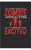 Zombie Excited: Graph Ruled Notebook / Journal (6" X 9" - 5 X 5 Graph Ruled) - Halloween Day Gift for Kids, Teenager, Women and Men