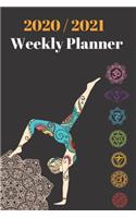 2020 & 2021 Weekly Planner - Yoga Notebook - Agenda for New Year Planning, To-Do Lists, Job Tasks, Appointment Book for Yogi: 24 Month Calendar Notebook For Daily Plans - Black Journal, Pretty Organizer with Chakras Women - Day Book for Monthly Planning