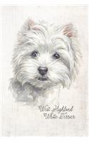 West Highland White Terrier Dog Portrait Notebook: Blank Dot Grid Journal for Dog Lovers, Dog Mom, Dog Dad and Pet Owners - 6x9 - 5MM Dot Grid Pages