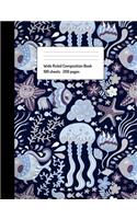 Blue Undersea Creatures Composition Notebook