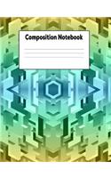 Composition Notebook: Geometric Pattern College Ruled Lined Pages Book (7.44 X 9.69)